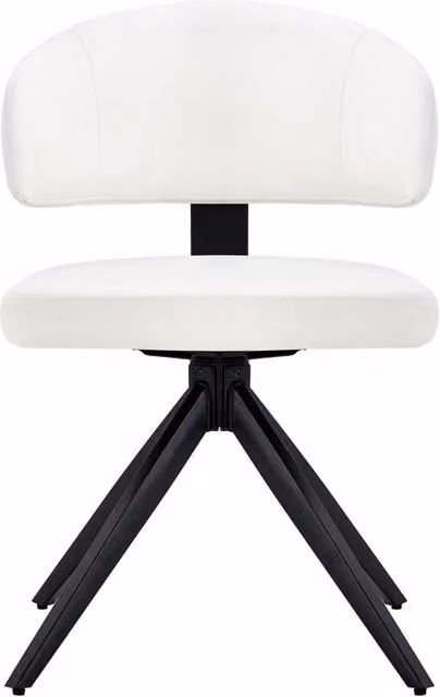 Set di 2 Sedie da Pranzo Moderne con Seduta in PU Pelle e Struttura Metallica Girevole