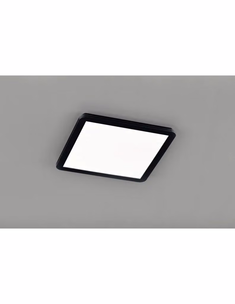 Plafoniera Quadrata Camillus Trio Leuchten con LED Dimmerabile Nero IP44 L 40 cm x P 40 cm – 2