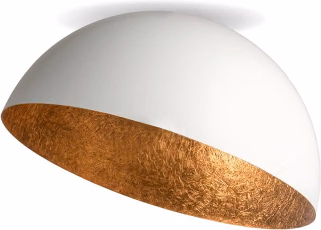 Plafoniera a sfera Sigma Lighting in metallo e vetro, colore bianco e rame, diametro 35 cm, attacco E27
