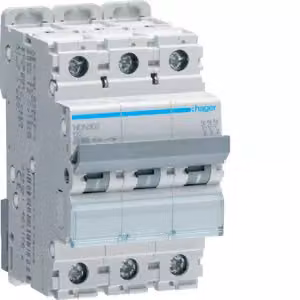 Interruttore Hager LS a 3 poli 10 kA/15 kA D-2A 3M NDN302