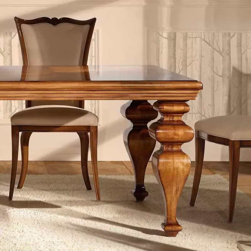 Tavolo rettangolare classico in legno di faggio color noce Mobili 2G L/P/H: 240 x 128 x 78 cm – 4