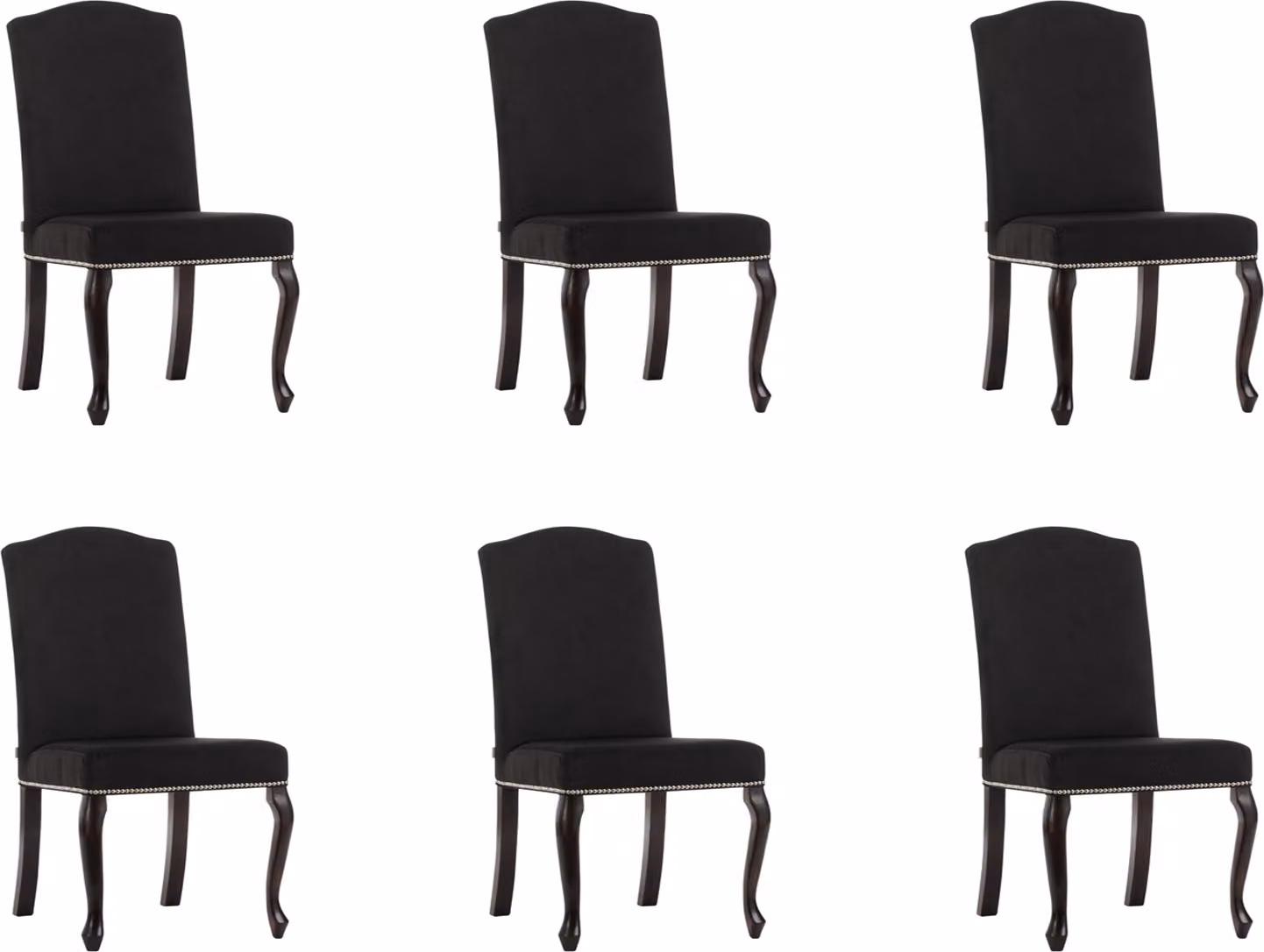 6x Chesterfield Design Polster Stuhl Garnitur Stühle Textil Sitz Komplett Set