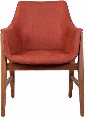 Moderner Lehnstuhl Polsterstuhl Braun-Roter Designer Textil Einsitzer
