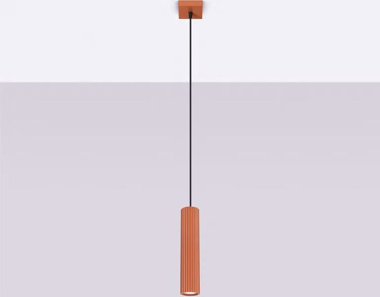 Luce a sospensione Alluminio GU10 8 cm di larghezza H: max. 118 cm Rosso ocra Luce a sospensione moderna