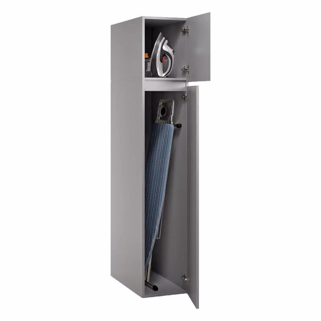 Armadio Multiuso Gilroy DMORA con 2 Ante e 3 Ripiani, Grigio, L: 35 cm, P: 69 cm, H: 195 cm – 2