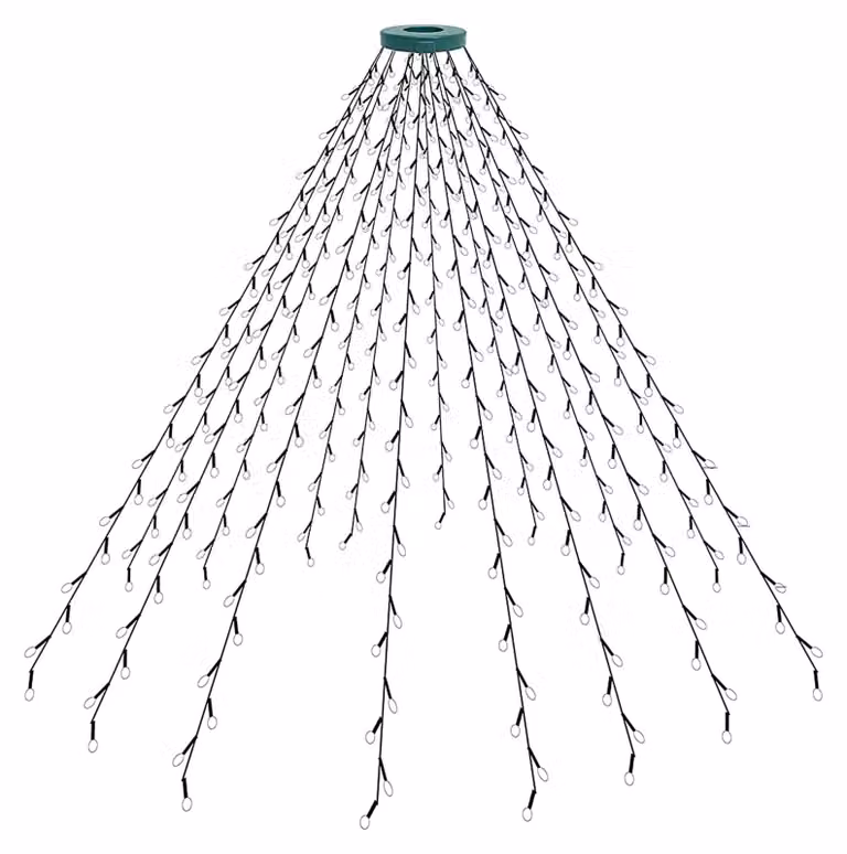 Luci natalizie - Luci a forma di stalattiti - 400 LED - Bianco caldo e multicolore - Grado di protezione IP44 - Adatte per l'uso esterno - Senza spina