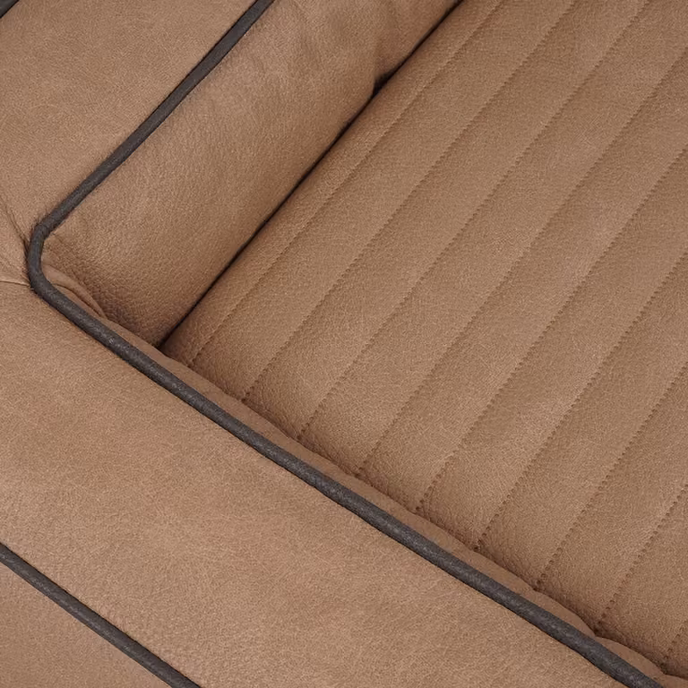 Knuffelwuff - Cuccia ortopedica per cani in ecopelle trapuntata al laser Montego 105 x 80 cm, color cammello