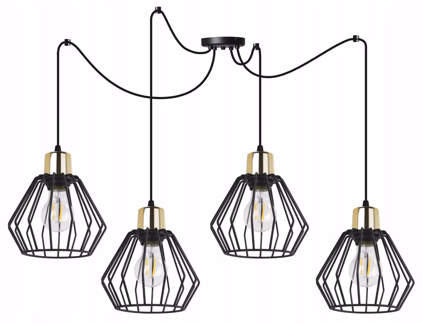Lampada a sospensione, lampadario da soffitto, paralume in filo metallico, LED