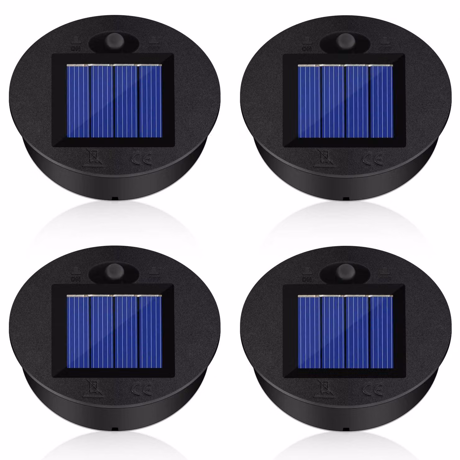 Lampade solari di ricambio, 7 cm, confezione da 4, a LED, impermeabili, per illuminazione da giardino