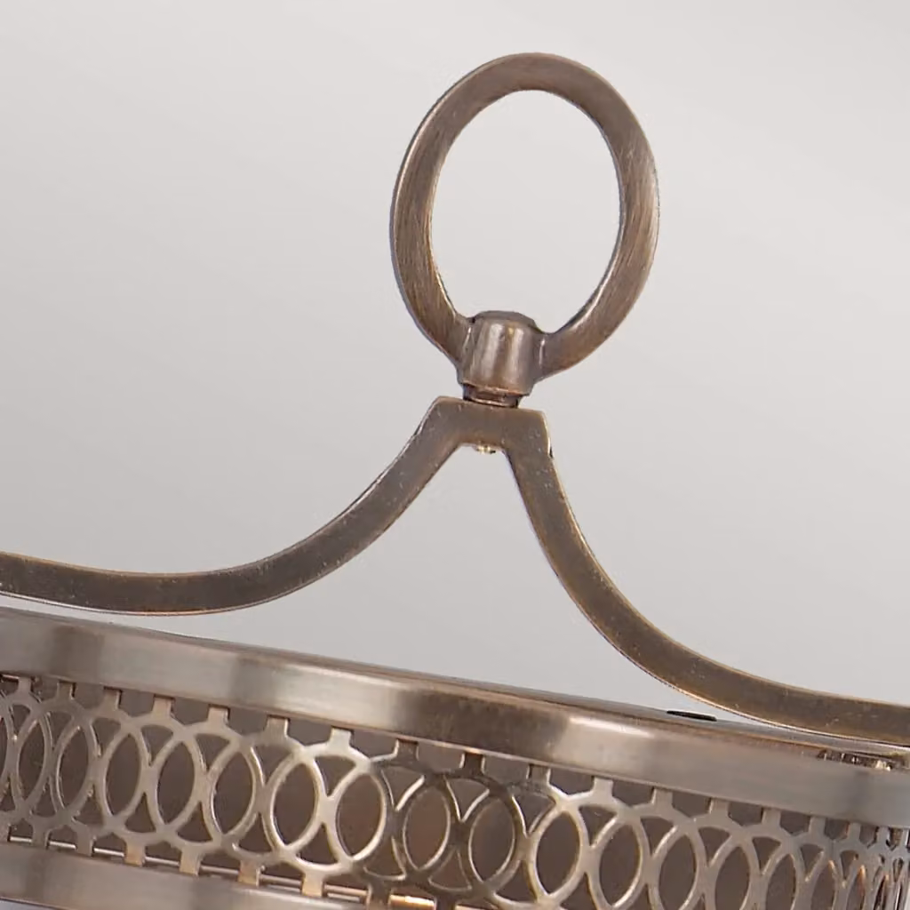 Applique da parete Guildhall di Elstead Lighting in metallo bronzo e vetro trasparente con attacco E14 – 2