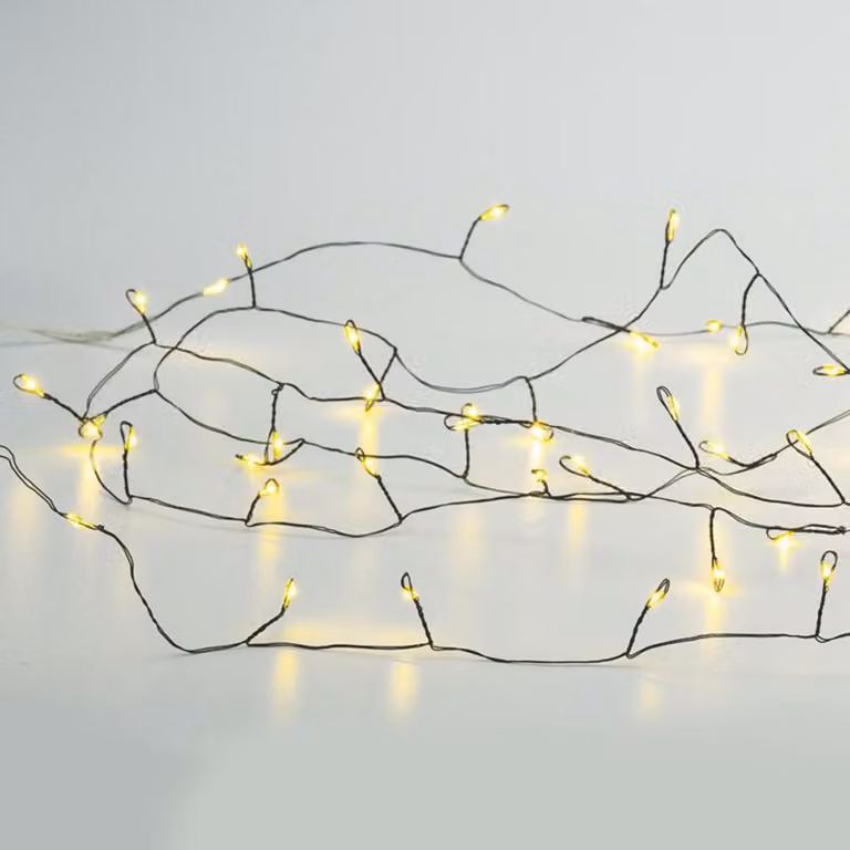 ACA Lighting 300 Catena decorativa a LED, WW, cavo in rame nero, 220-240V + 8 funzioni, IP44, 3m+3m, 6W X063001477
