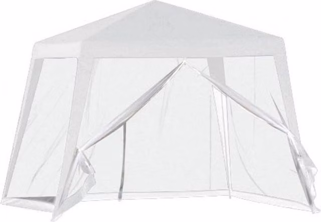Gazebo da giardino Trade Shop Traesio con zanzariera bianco L: 250 cm, P: 240 cm, H: 250 cm