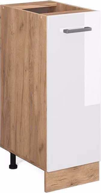 Armadio dispensa da cucina Vicco R-Line Bianco lucido e Rovere, L: 30 cm, H: 81,6 cm, P: 46 cm