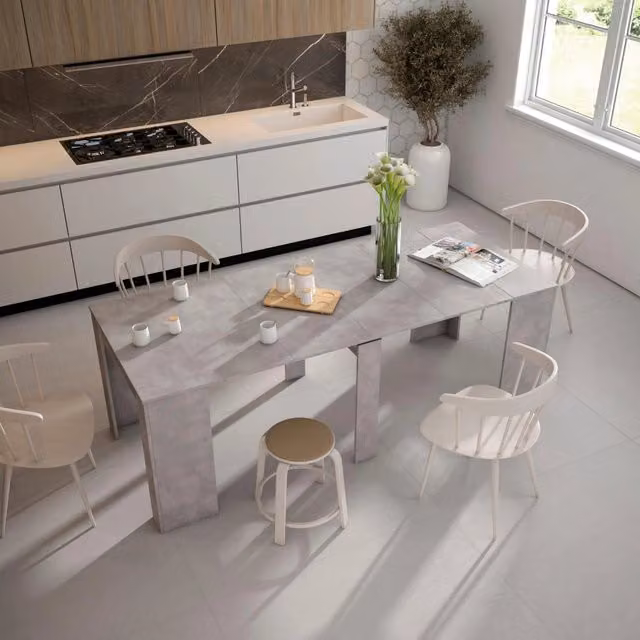 Consolle allungabile, 220, Per 10 persone, Tavolo da pranzo, Cemento RF2630