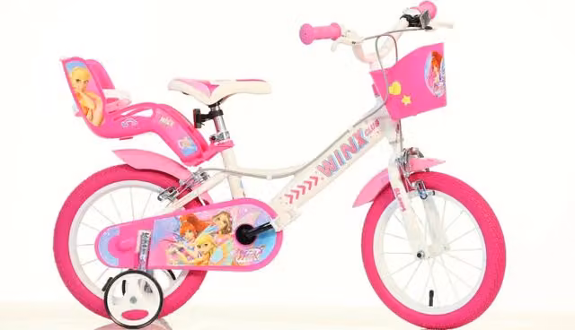 WINX 14", bicicletta per bambini, adatta ad etÃƒÂ  tra i 4 e i 6 anni, per altezza tra 100 e 120 cm, con cestino e p