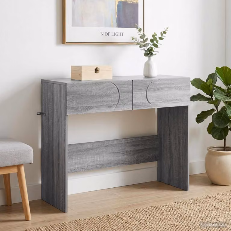 Consolle moderna vidaXL in legno e composito grigio L/P/H: 96,5 x 38 x 75 cm