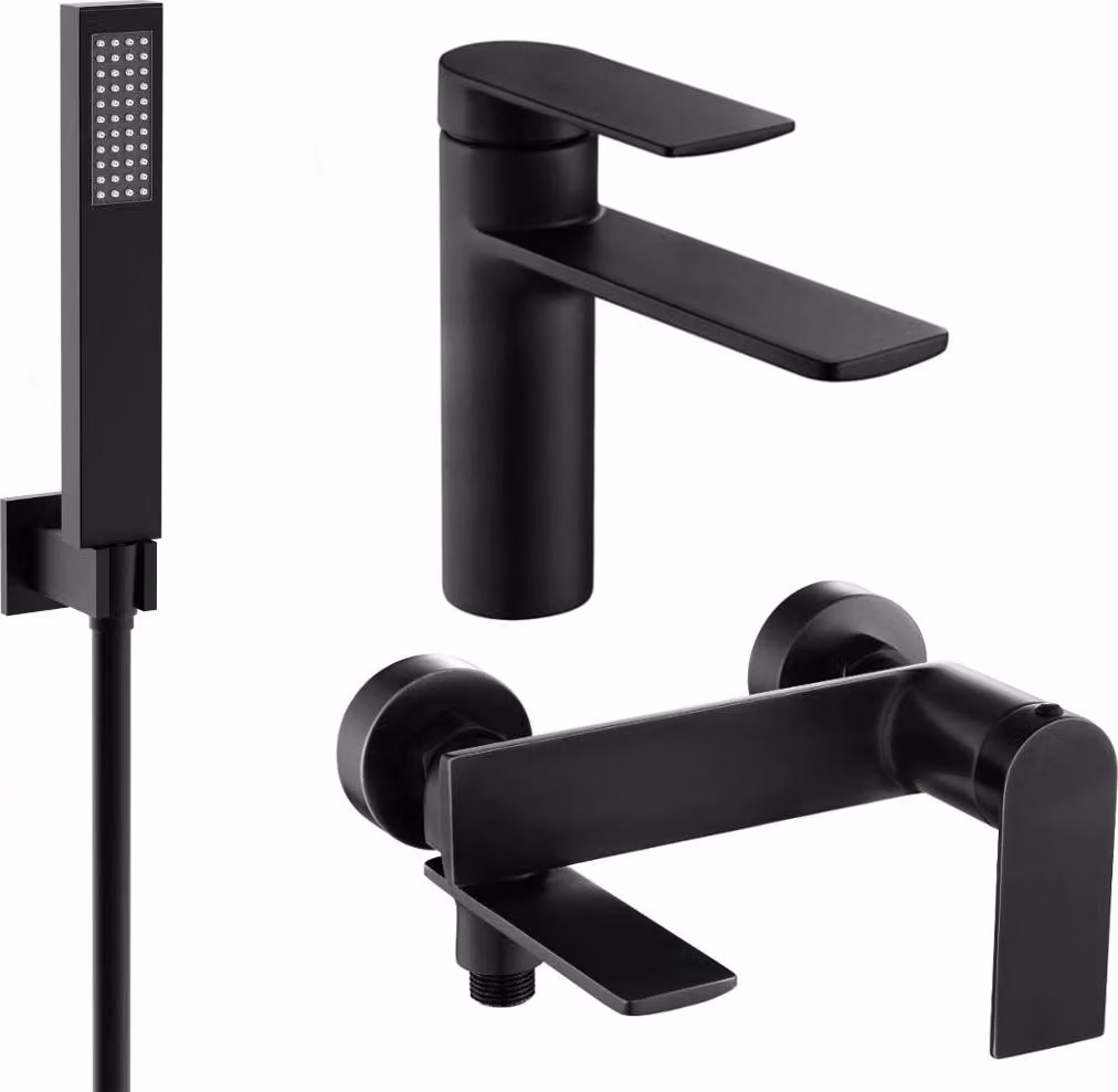 Mexen Zero R02 set vasca da bagno, nero - 71103R02-70