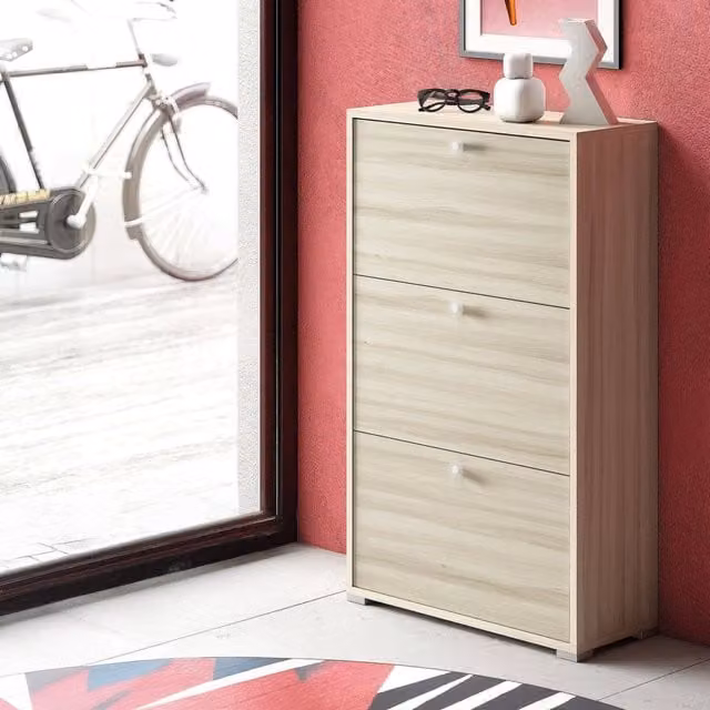 Scarpiera DMORA Axinite Marrone Rovere con 18 posti L: 67 cm, P: 28 cm, H: 112 cm – 1