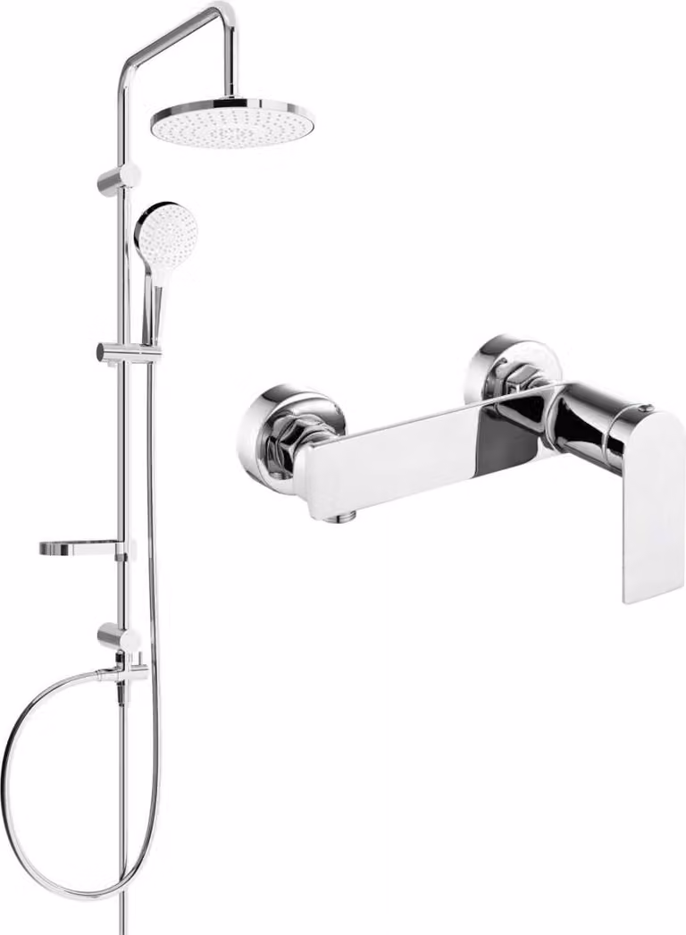 Mexen Erik set doccia esterno con soffione e miscelatore doccia Zero, cromo - 71140205-00