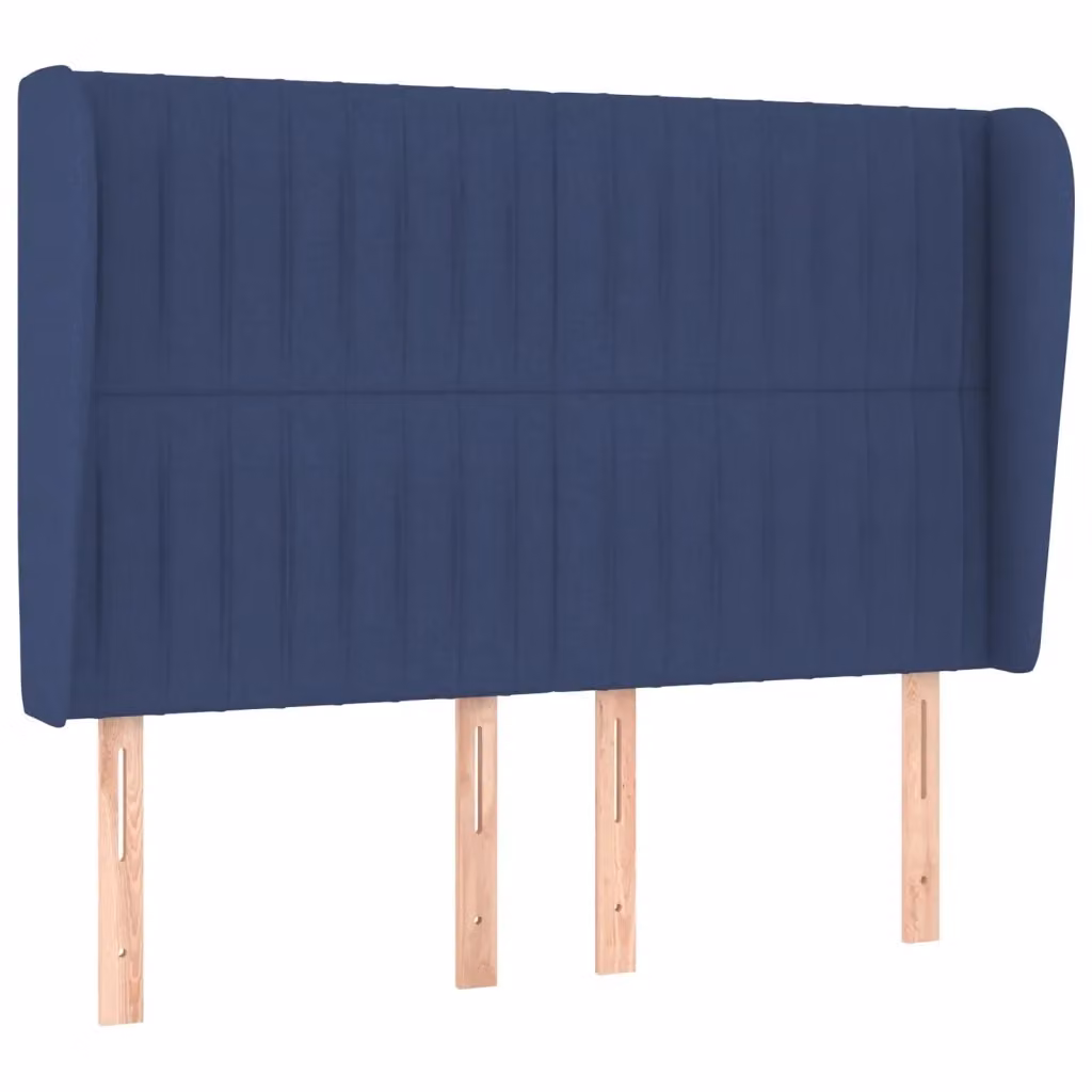 Testiera ad orecchio vidaXL in tessuto blu con struttura in legno L: 147 cm, P: 23 cm, H: 118-128 cm – 3