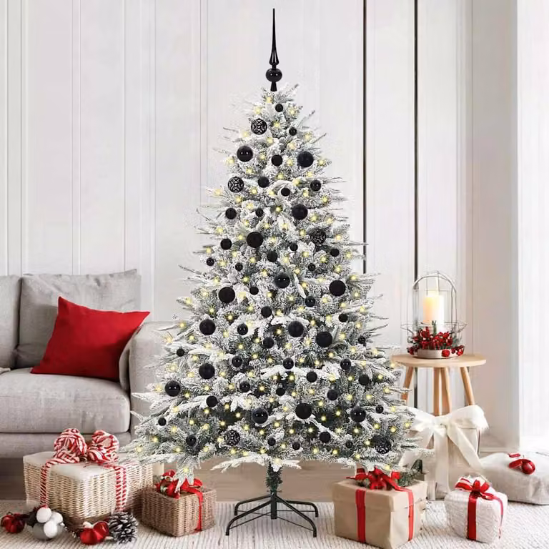 Maison Exclusive - Albero di Natale artificiale illuminato con set di palline verdi