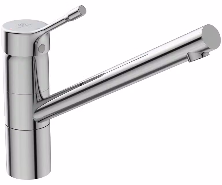 Rubinetto da cucina a bassa pressione, finitura Ceralook, cromo, rosone allungato