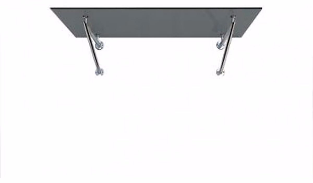 Glaswerk Westfalen - (V) baldacchino in vetro grigio 120x90 cm, con supporto