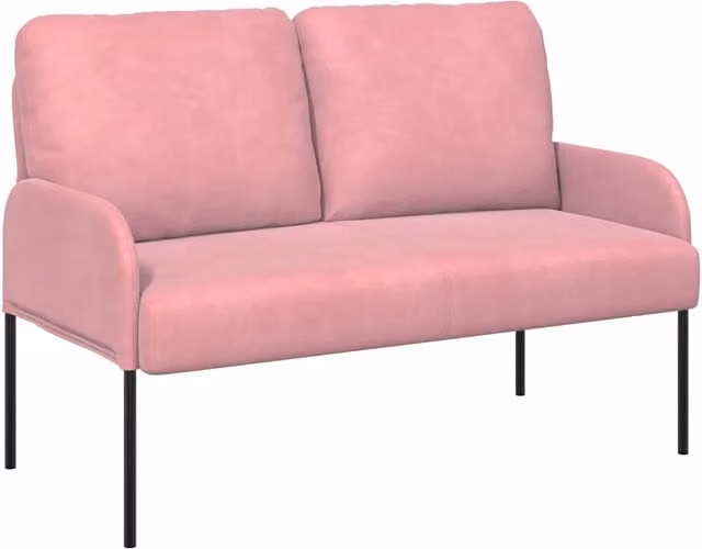 Divano | Divano da soggiorno | Sofa con cuscino 110cm Rosa Legno compensato