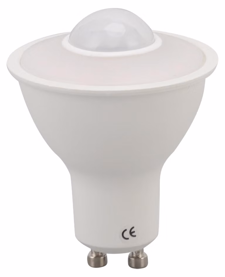 Lampadina GU10 a infrarossi con sensore di movimento, sostitutiva per lampade da soffitto, corridoi, verande, luce calda 3000K, 5W, 500LM, AC 100-240V