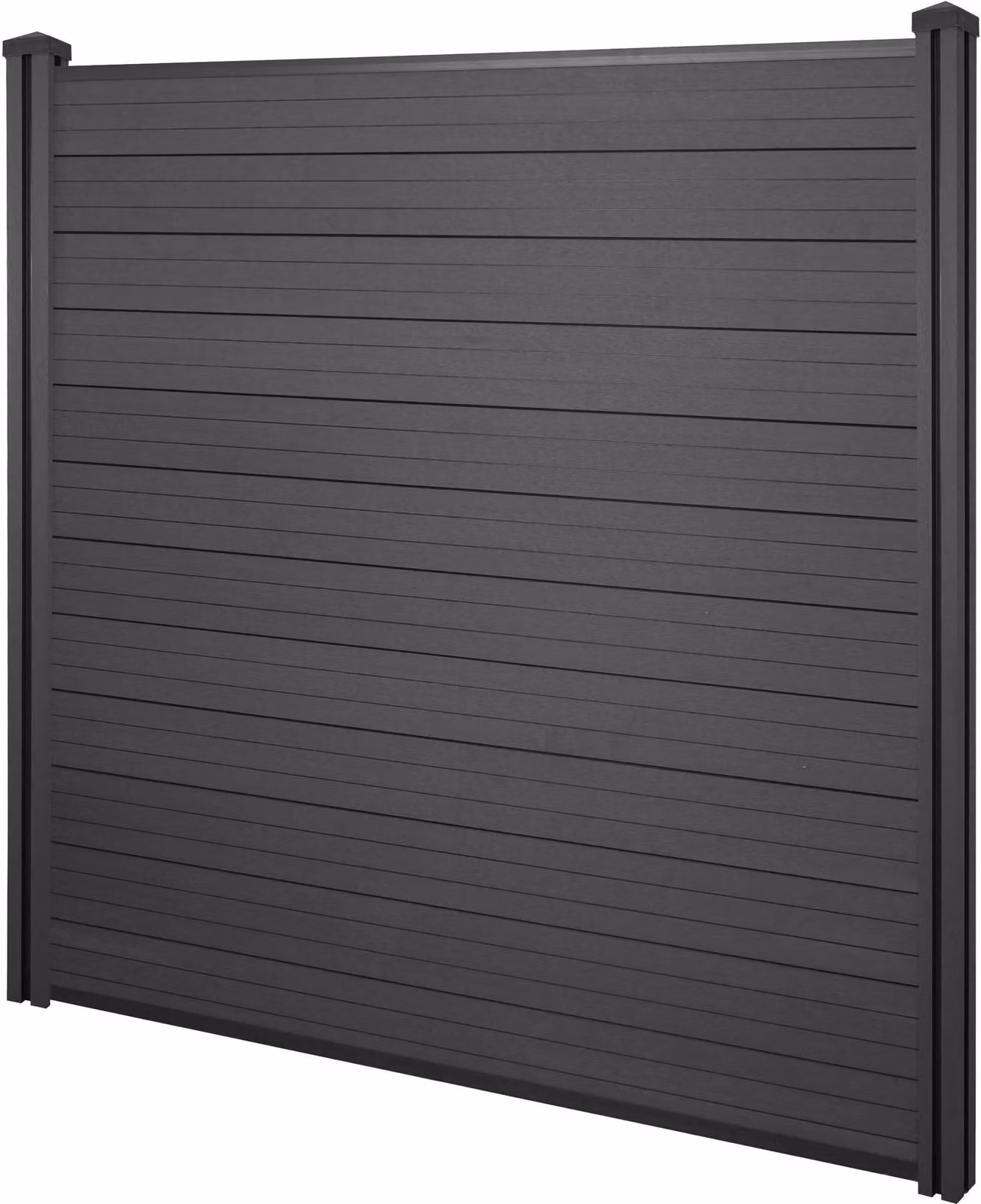 Schermo privacy in WPC Sarthe, recinzione frangivento, palo in WPC ~ elemento base, 1,95 m antracite