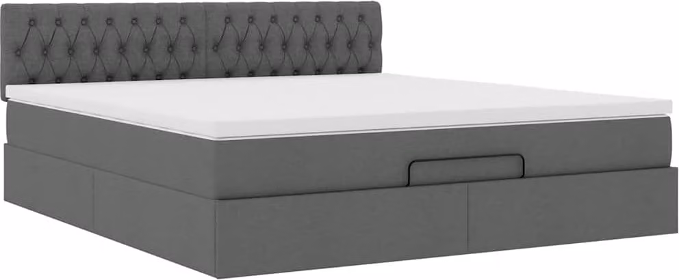 Struttura Letto Pouf con Materasso 180x200 cm in Tessuto