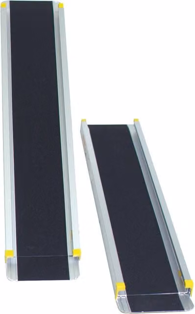 Set di 2 Rampe da Trazione Pieghevoli in Alluminio Argento con Capacità di Carico 270 kg