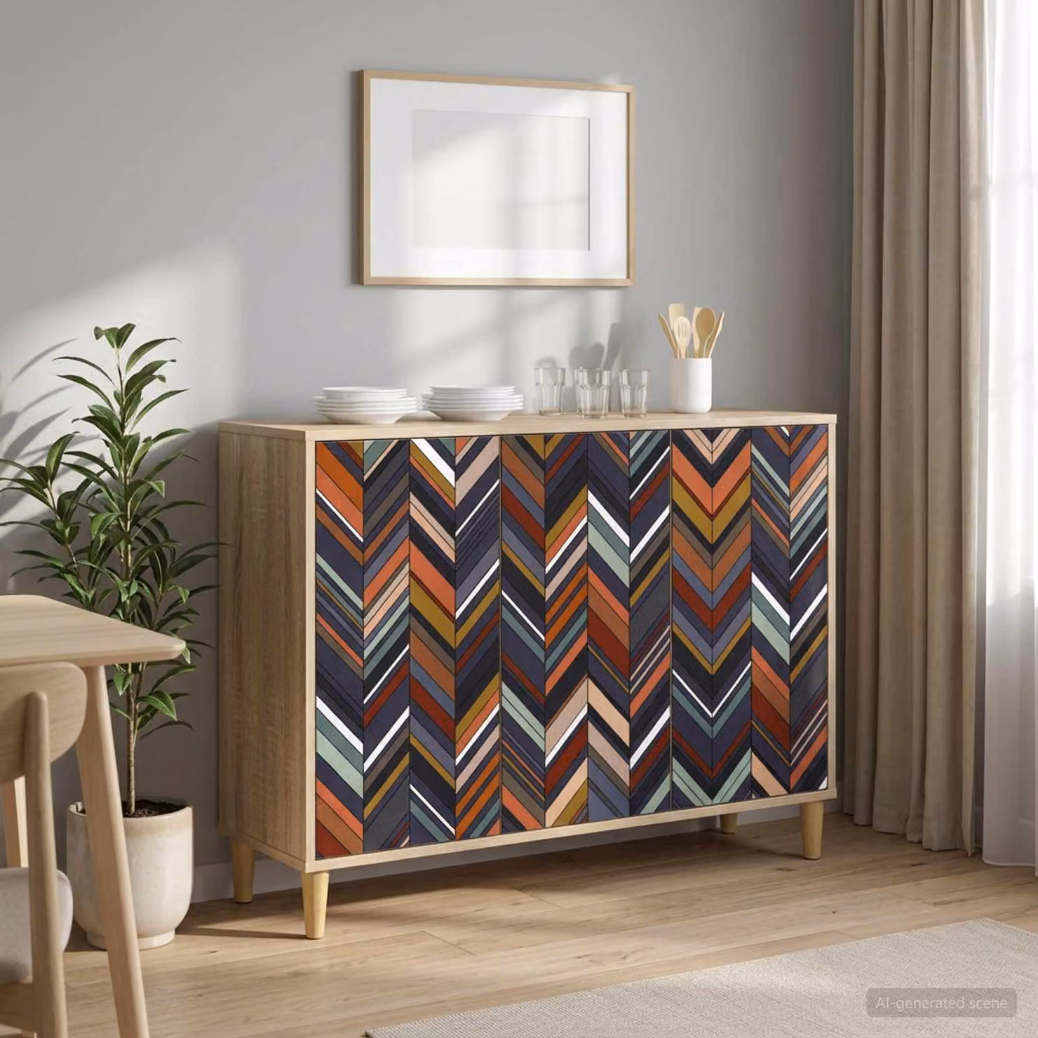 Credenza vidaXL OMMEN in legno ingegnerizzato color Sonoma, L: 102 cm, P: 33 cm, H: 75 cm