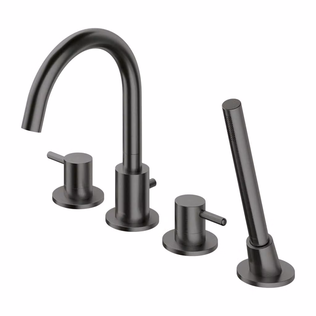 Omnires Y Y1232GR Miscelatore per vasca a 4 fori, grafite