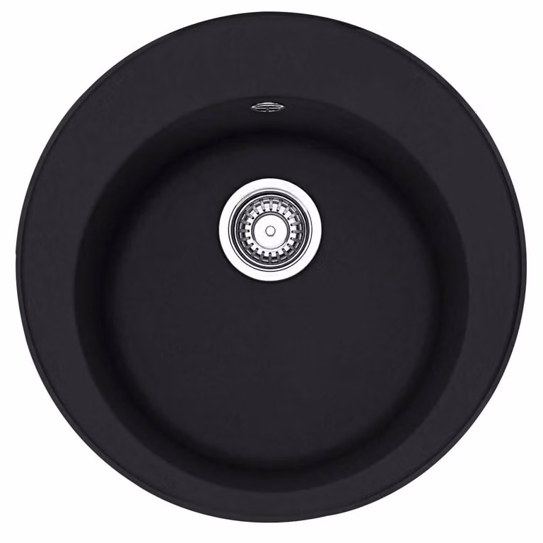 Franke Smart Pamira lavello da incasso Fragranit vasca ROG 610-41 Nero Opaco Manopola rotante da 45 cm 114.0709.463