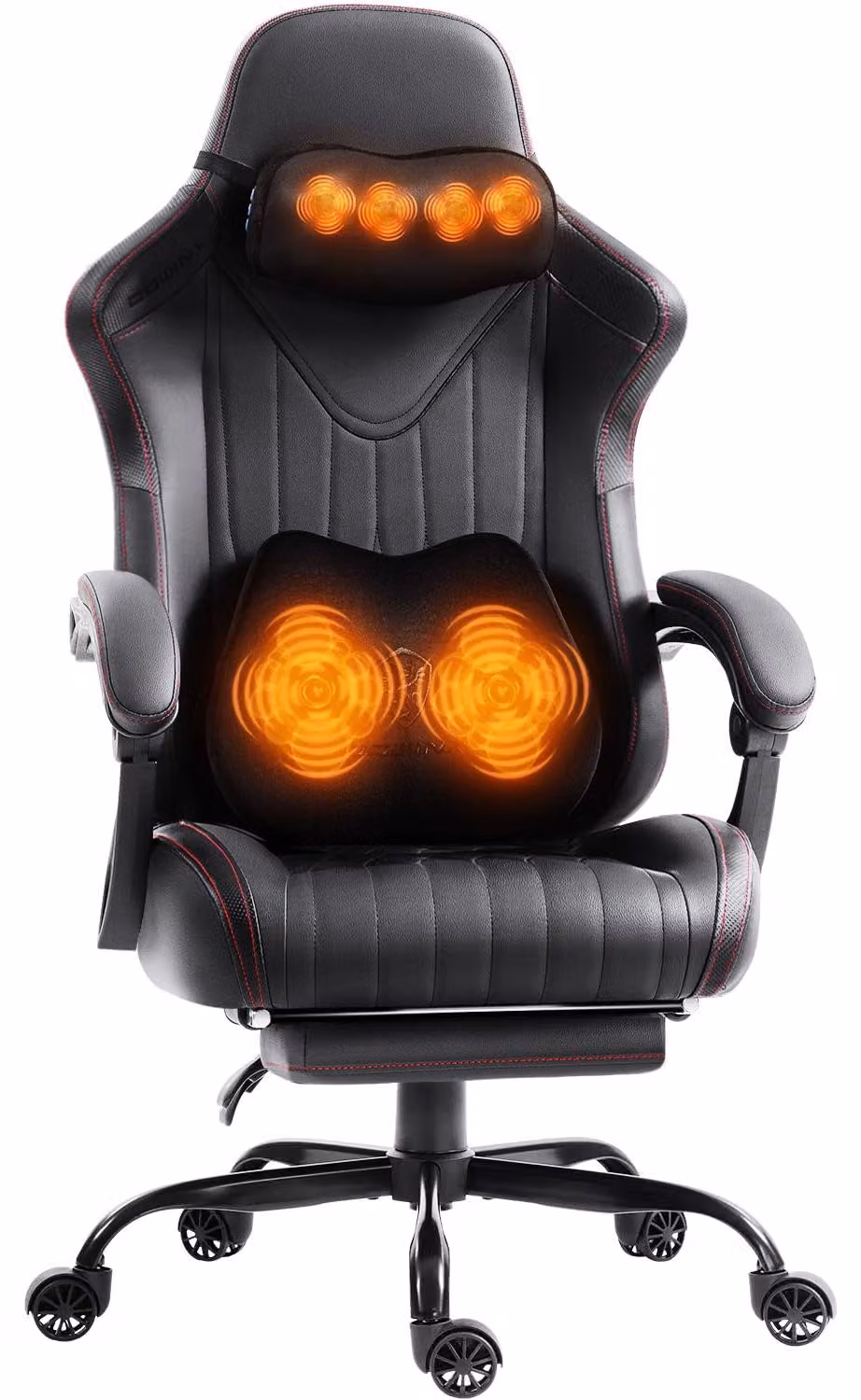 Sedia da gaming, sedia ergonomica, poltrona da gaming con poggiapiedi, capacità di carico fino a 150 kg, sedia da gaming con braccioli regolabili, colore nero