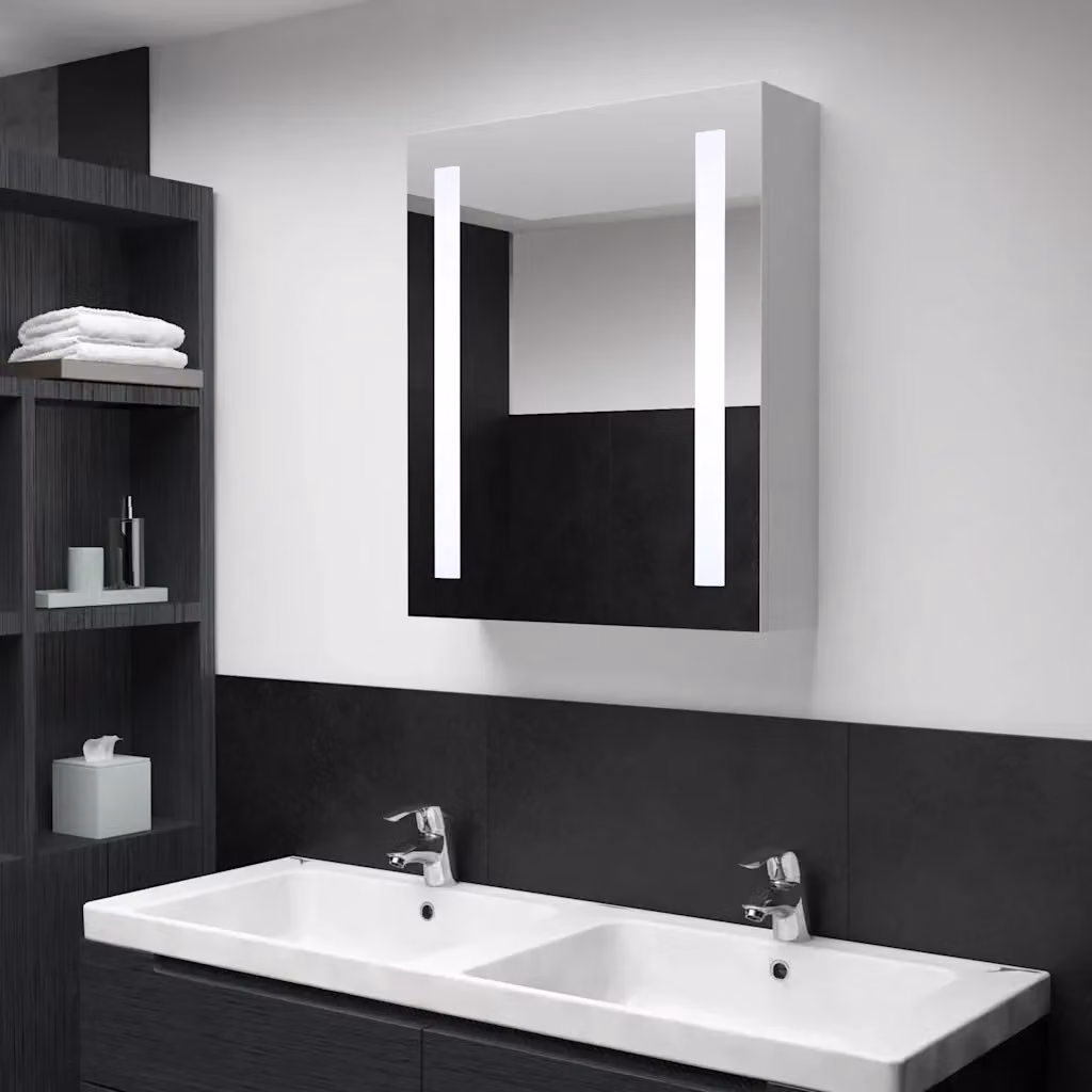 Armadietto da bagno moderno DESIGN IN con specchio, illuminazione LED e ante con chiusura soft-close, L: 50 cm, P: 13 cm, H: 70 cm – 2