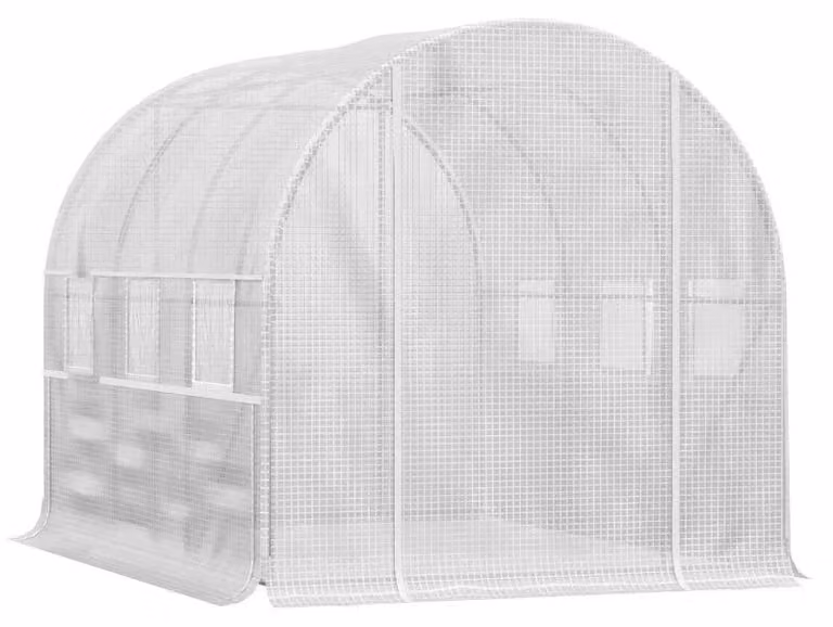 Serra a tunnel realizzata in telo plastico - Ideale per la coltivazione di piante | Colore: Bianco | Dimensioni: 200x295x200 cm