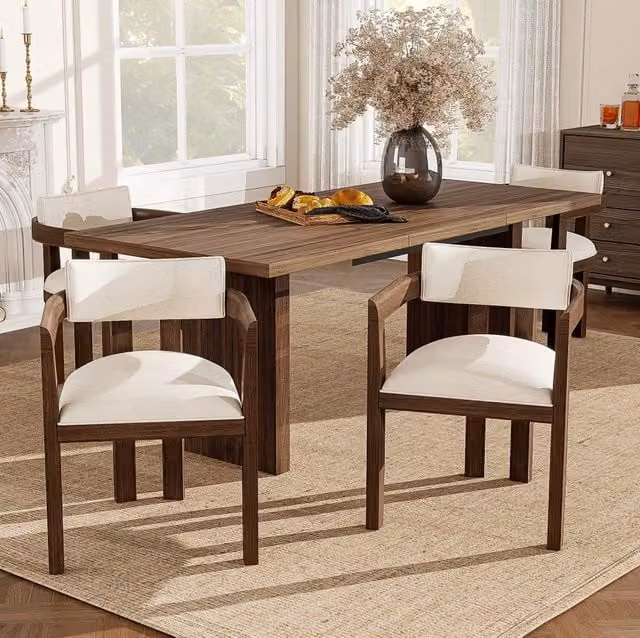 Sedie da pranzo con braccioli 57,5 x 60,5 x 78,5 cm noce, set di 2