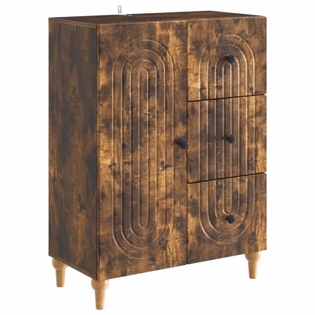 Credenza Buffet Moderno Design In in Rovere Fumo, L: 66 cm, P: 34,5 cm, H: 90 cm – 2