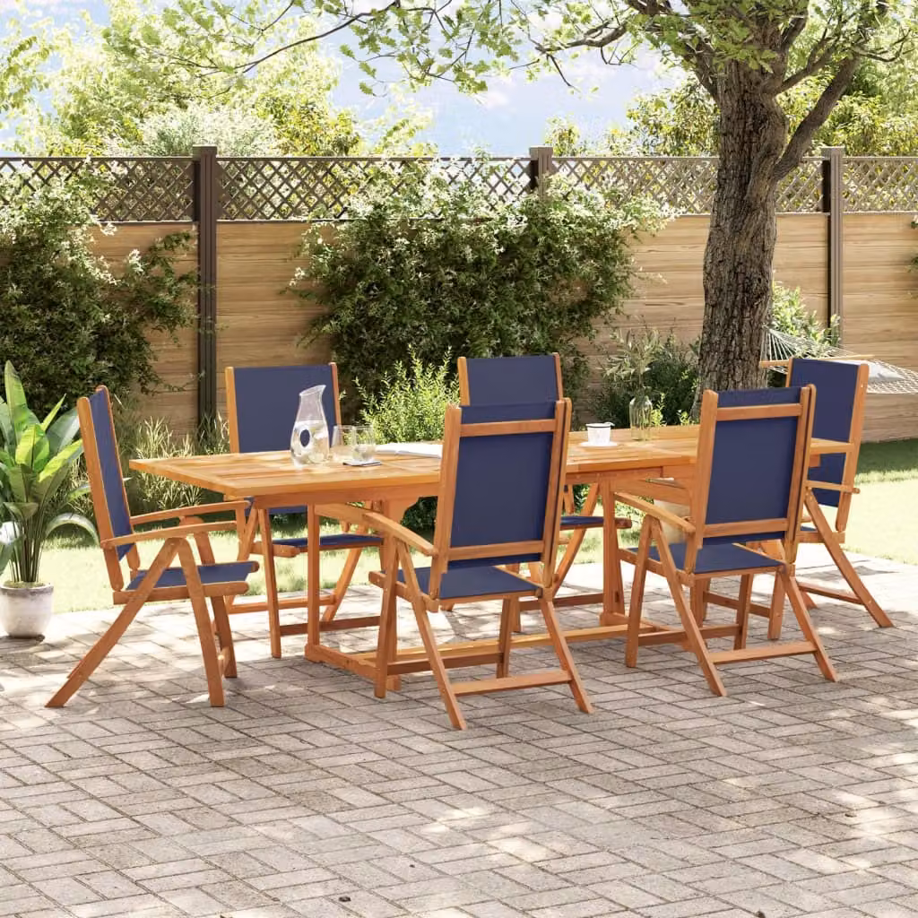 Maison Exclusive - Set da pranzo da giardino a 7 pezzi in legno massello di acacia e Textilene
