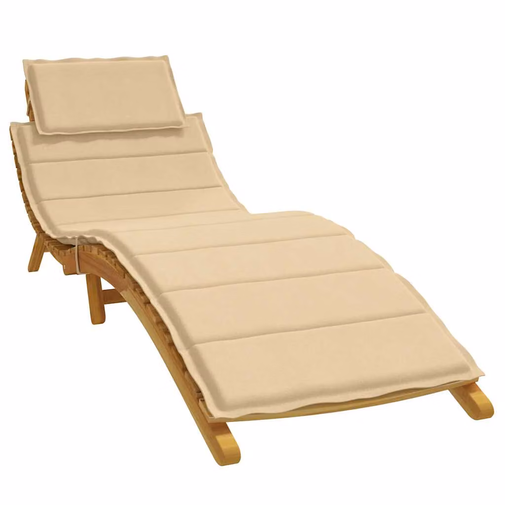 Cuscino per lettino prendisole vidaXL Beige Mélange L: 186 cm, P: 58 cm, H: 4 cm in tessuto resistente ai raggi UV e antiscivolo