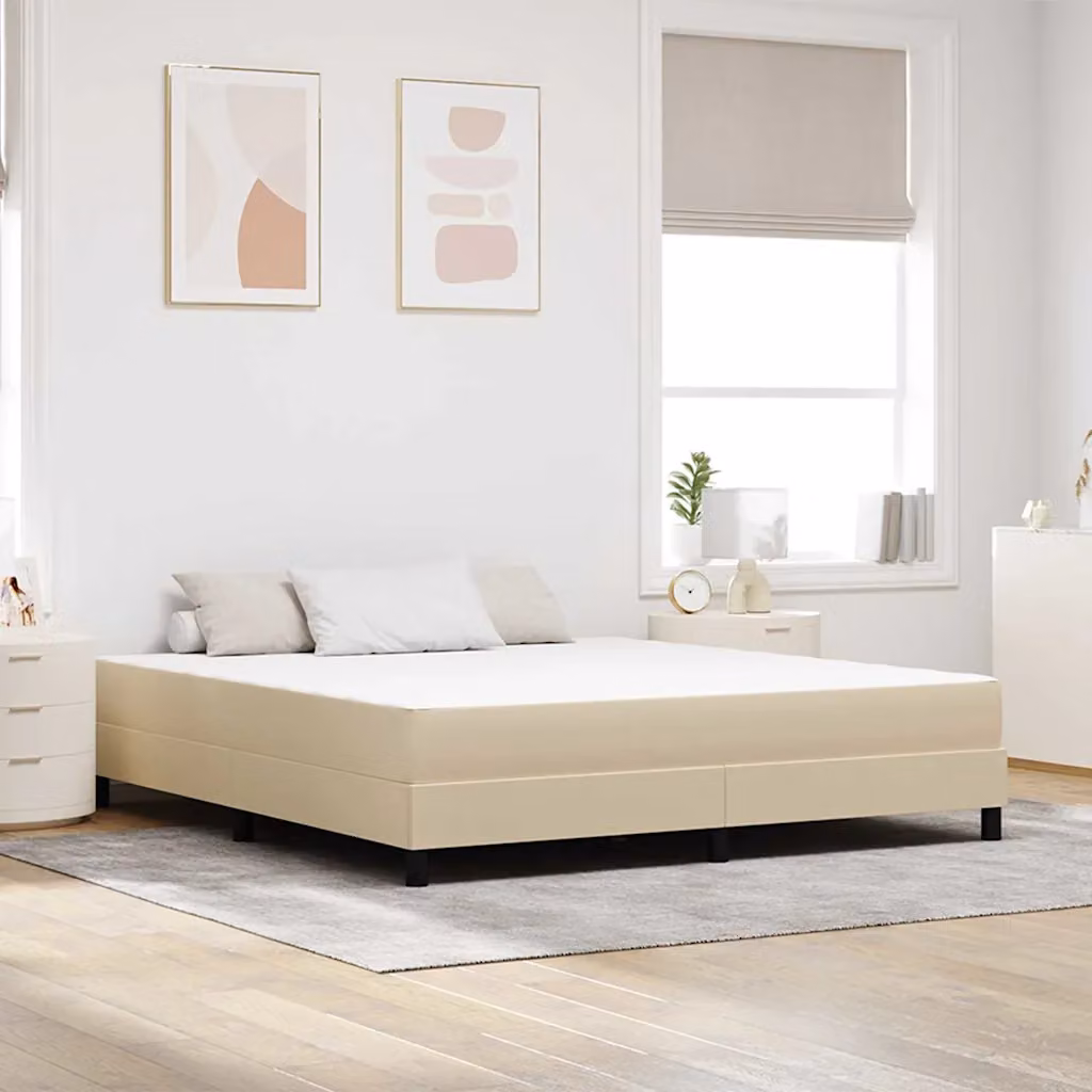 vidaXL Materasso con Molle Insacchettate in Tessuto Verde e Beige L: 180 cm, P: 200 cm, H: 20 cm