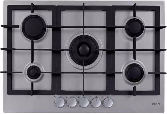 Piani cottura da incasso elleci Plano Plus 75 5 fuochi Keratek Plus 97 Grigio Light Grey PKPP75197CS