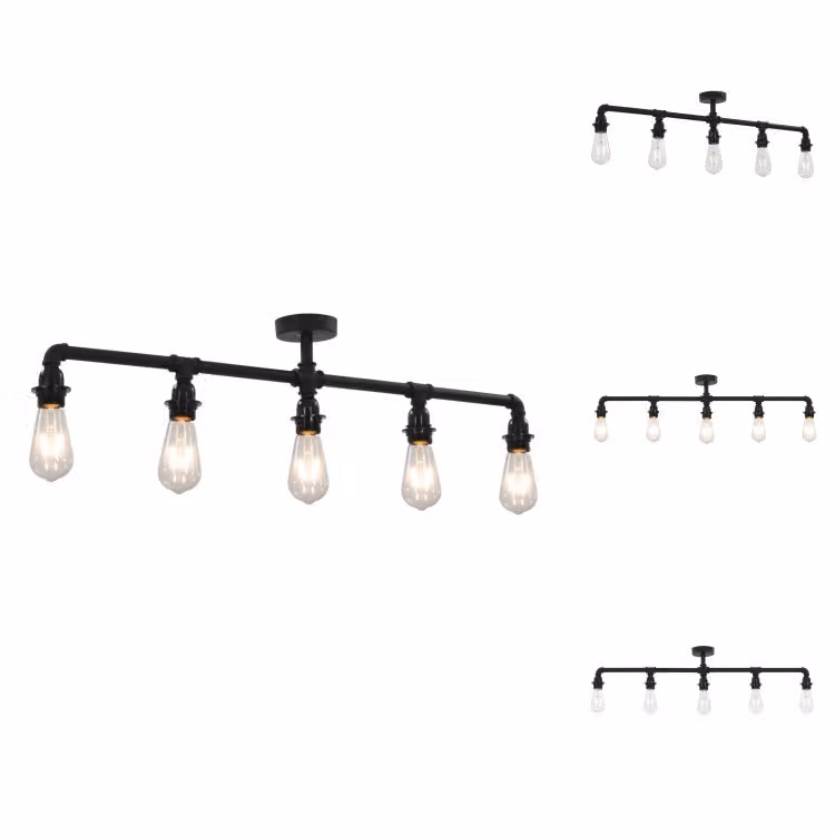vidaXL Plafoniera nera 5 prese E27 - Lampade
