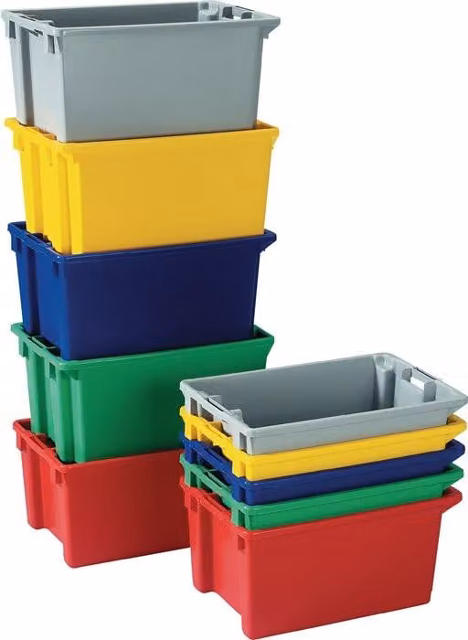 Contenitore in polipropilene (PP) giallo, dimensioni L400 x B280 x H180 mm