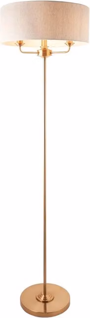 Lampada da terra Highclere ottone vintage 3xE14 Endon