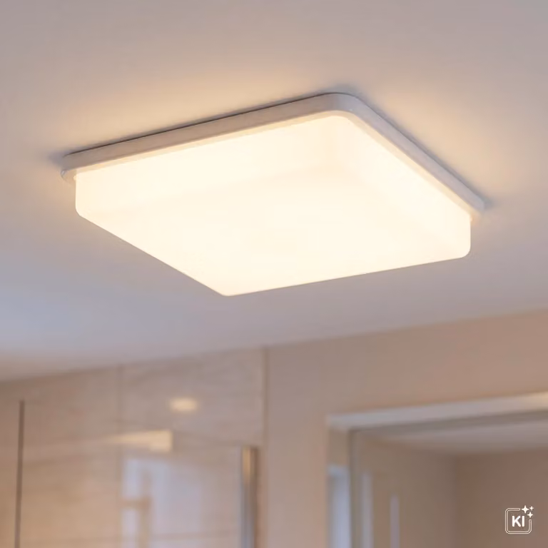 Plafoniera con rilevatore di movimento E27 IP44 L: 25 cm Plafoniera moderna a 2 luci quadrata bianca