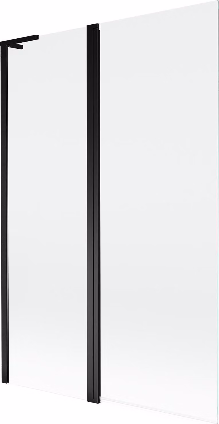 Mexen Mist L paravento per vasca da bagno a 2 ante 110 x 150 cm, trasparente, nero - 8A9L-120-011-70-00