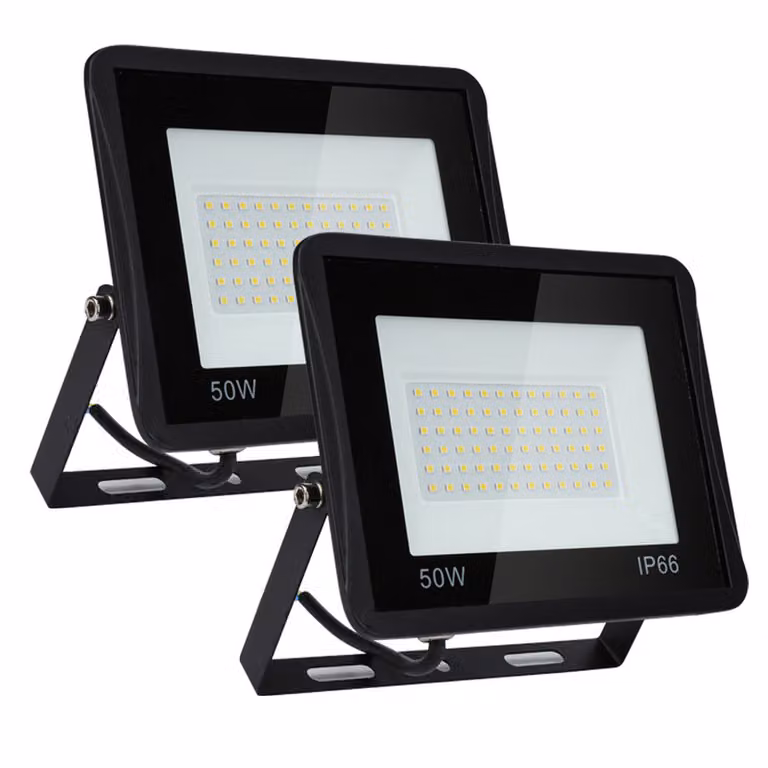 Jopassy LED proiettore Proiettore da costruzione lampada da esterno IP65 proiettore da giardino 2X50W bianco caldo